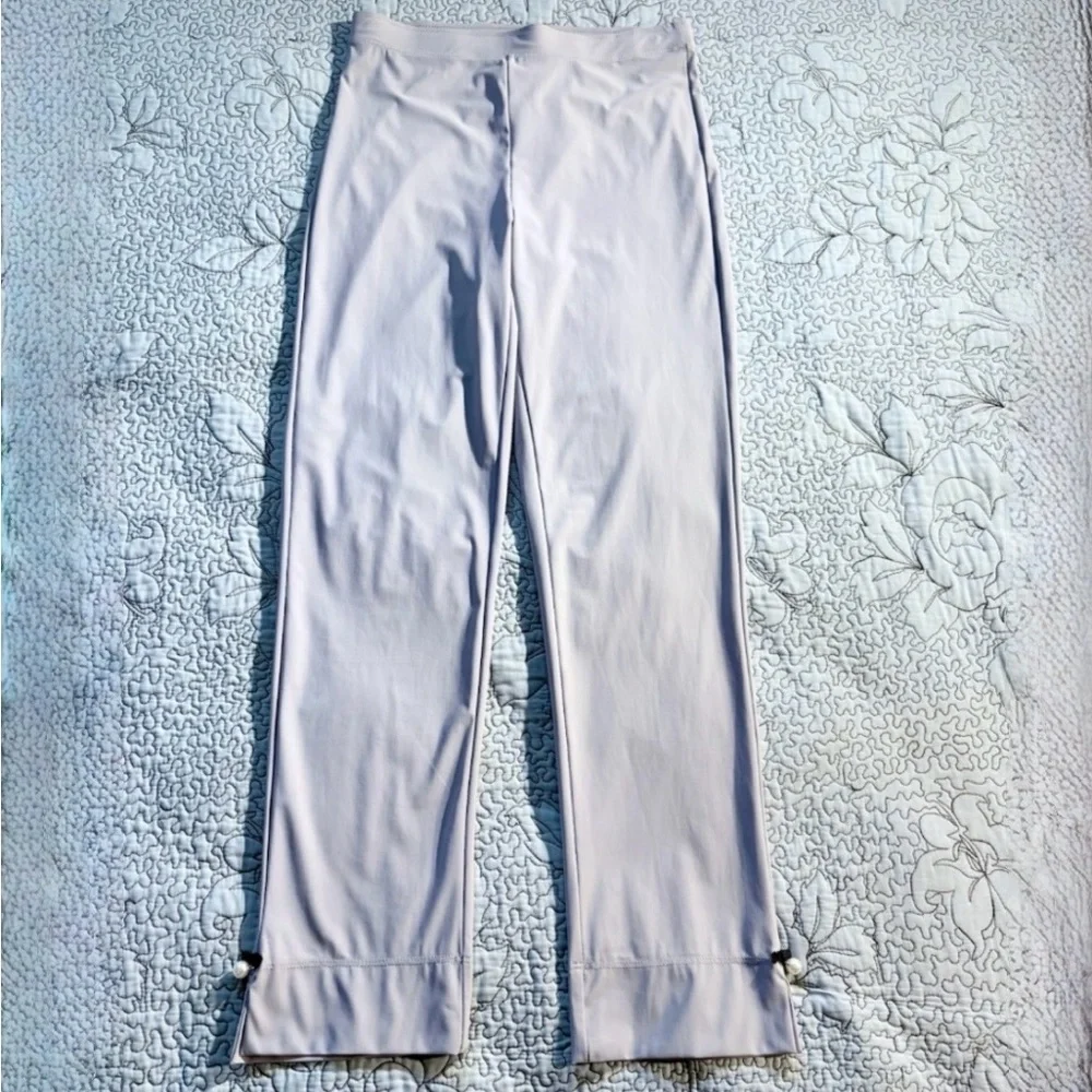 NWT IC by Connie K Pearl & Bow Detail Pull On Ankle Pants Light Gray Sz S 🧡